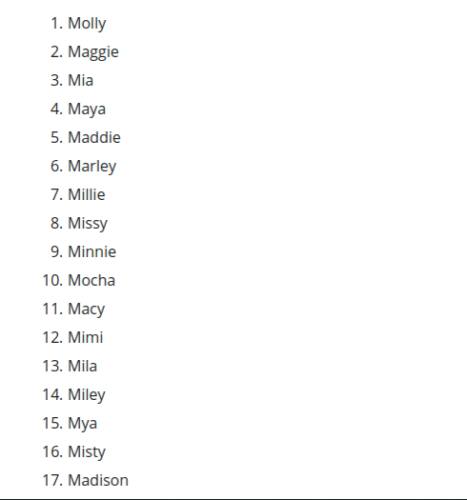names for molly fish